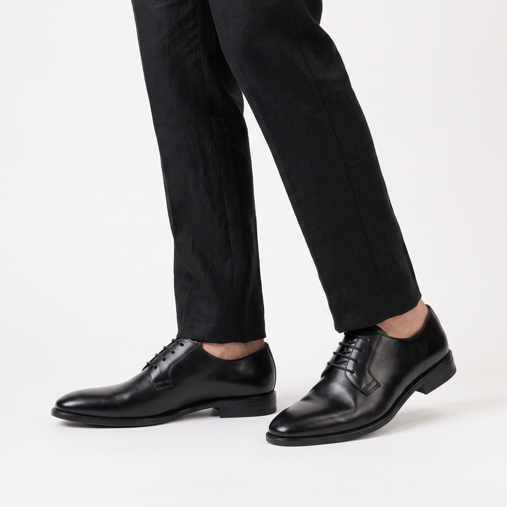 Men's Classic Leather Lace-Up Derby Shoes