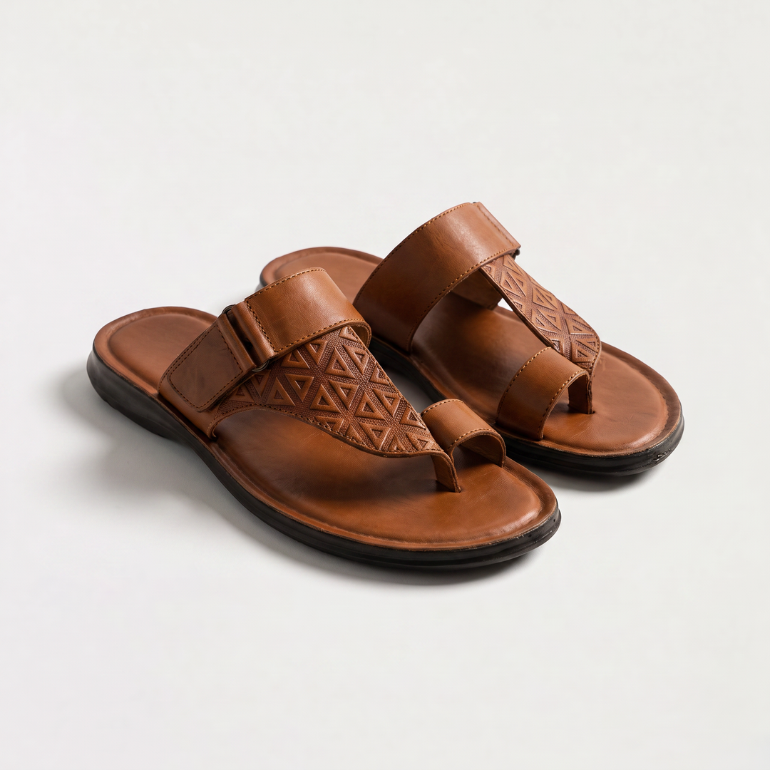 Men's Casual Adjustable Leather Toe-Loop Sandals