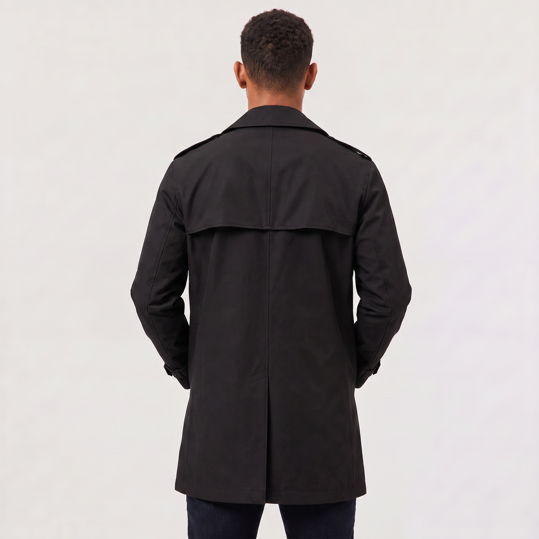 Men's Classic Wool Blend Double-Breasted Trench Coat
