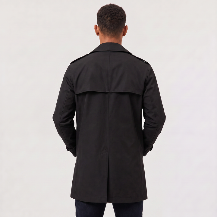 Men's Classic Wool Blend Double-Breasted Trench Coat