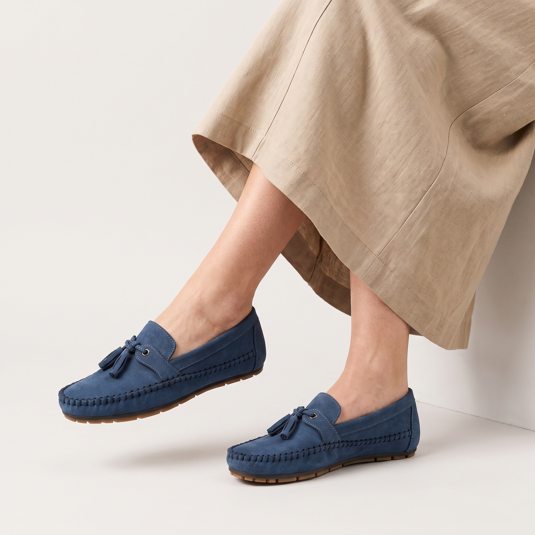 Women's Casual Leather Tassel Slip-On Loafers