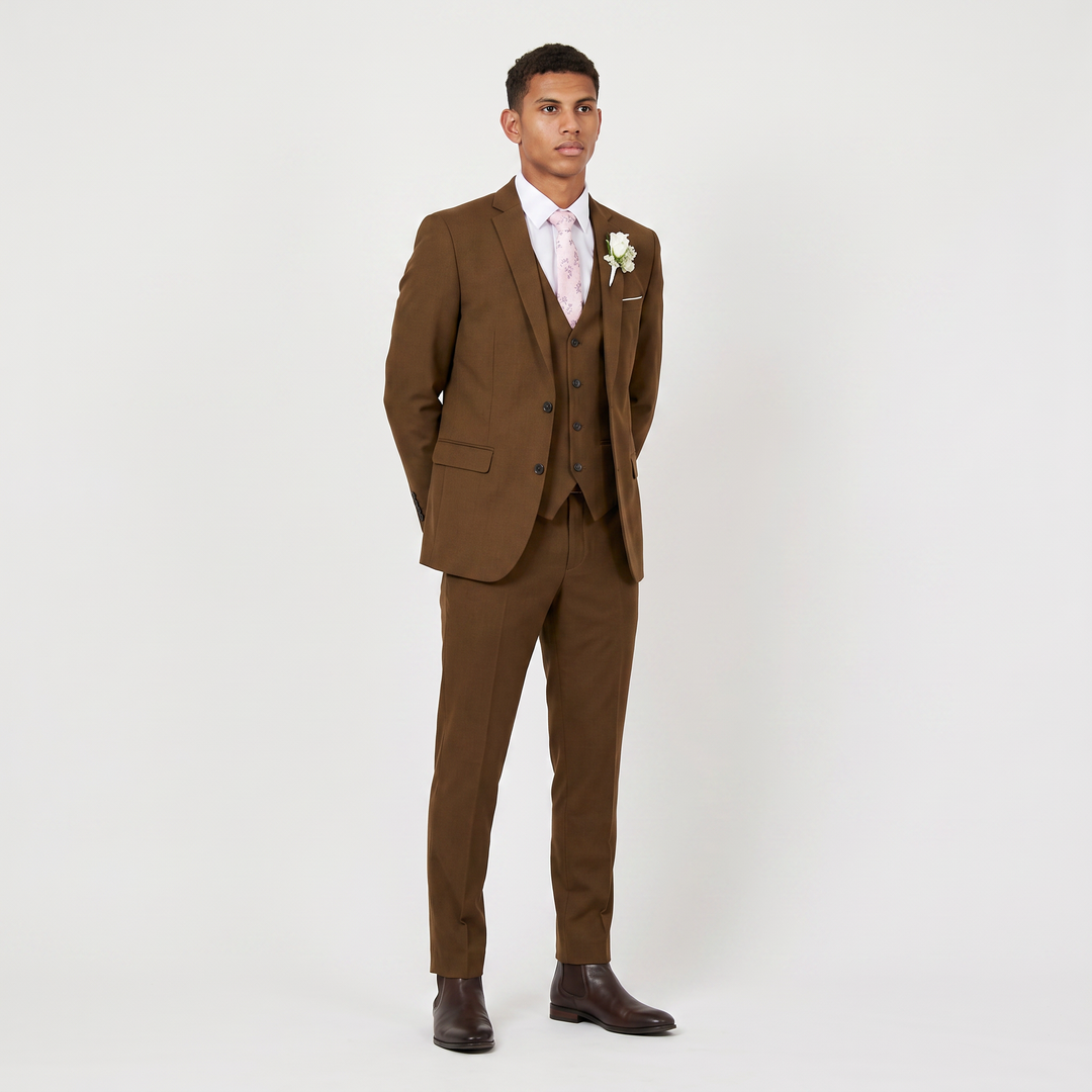 Men's Classic Wool Blend Three-Piece Suit