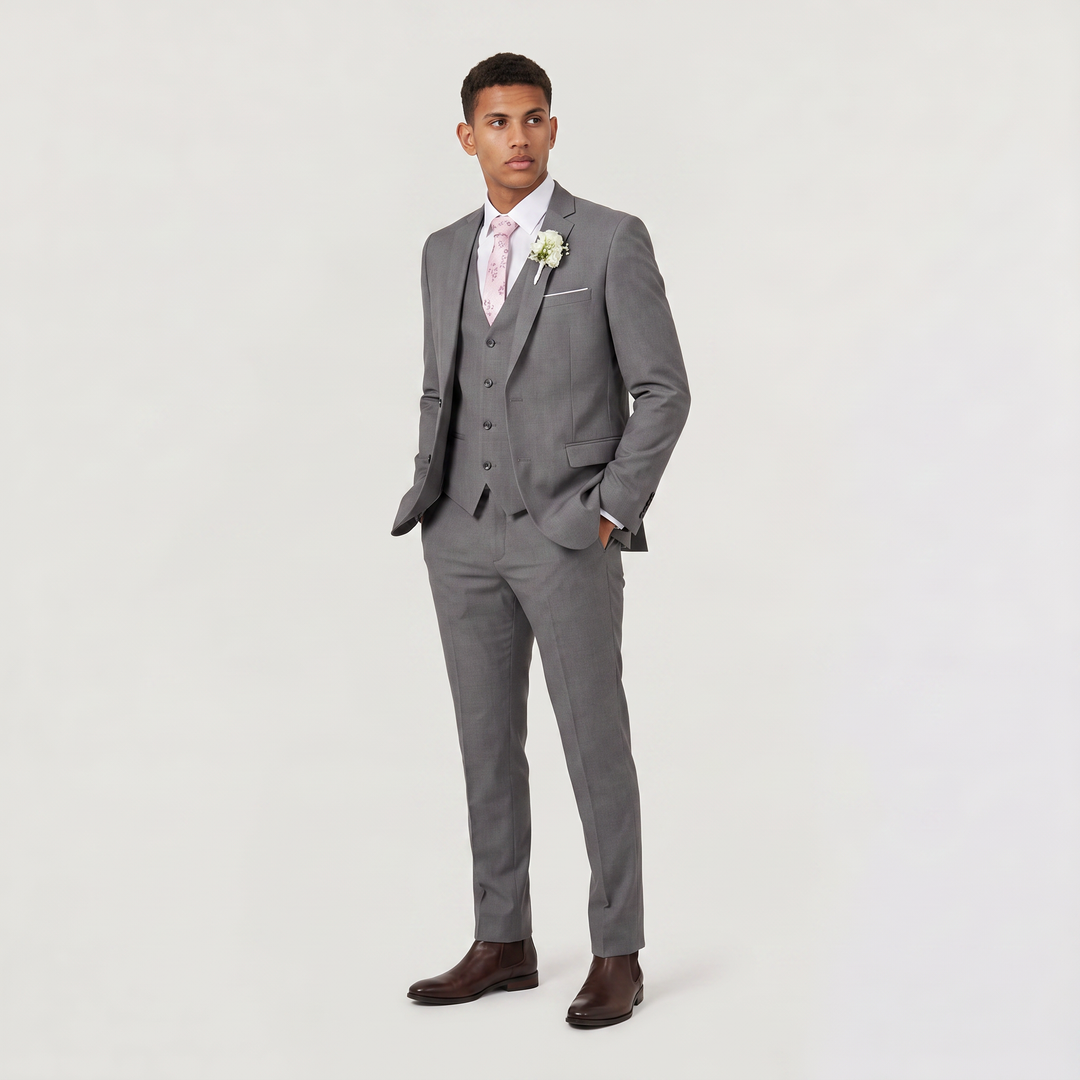 Men's Classic Wool Blend Three-Piece Suit
