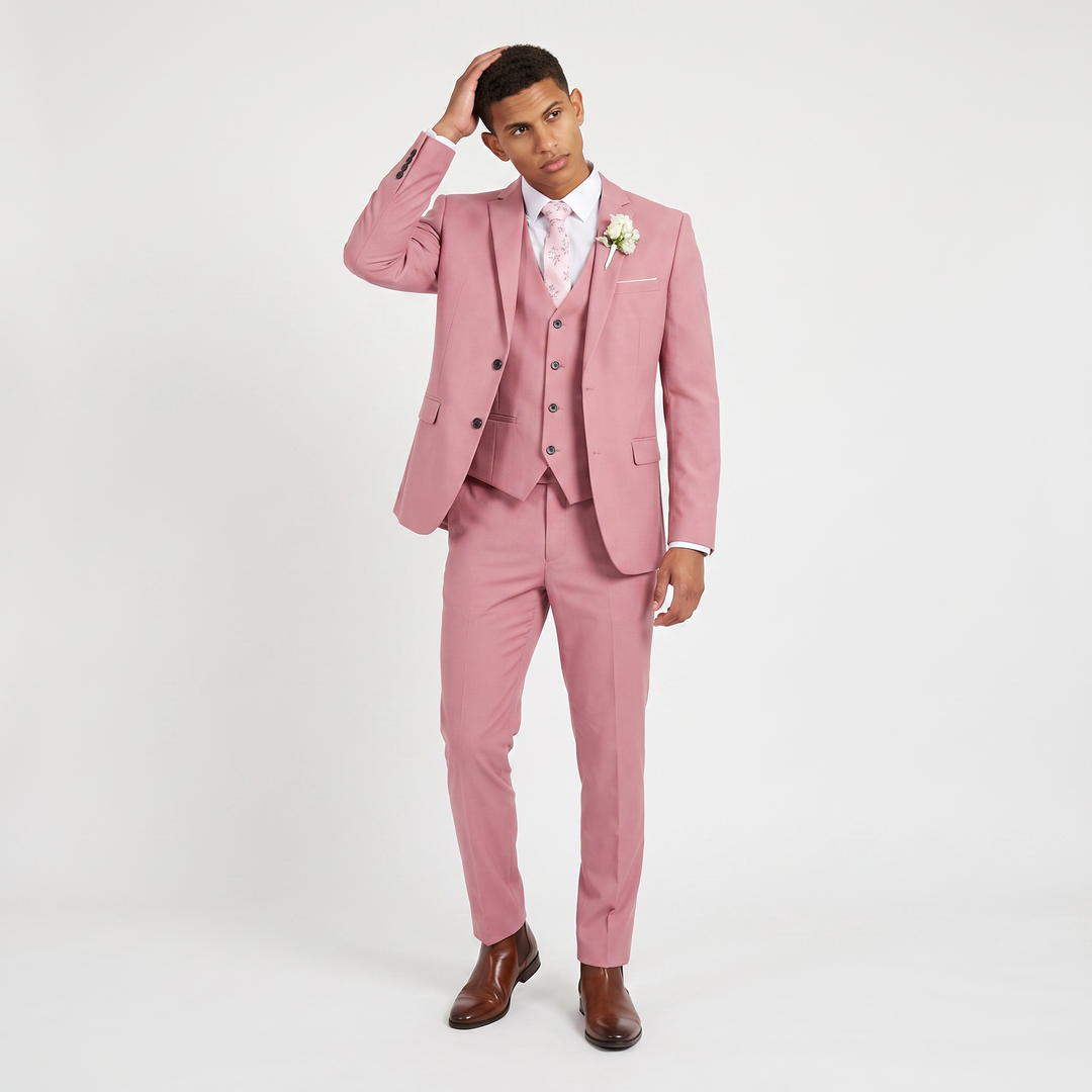 Men's Classic Wool Blend Three-Piece Suit