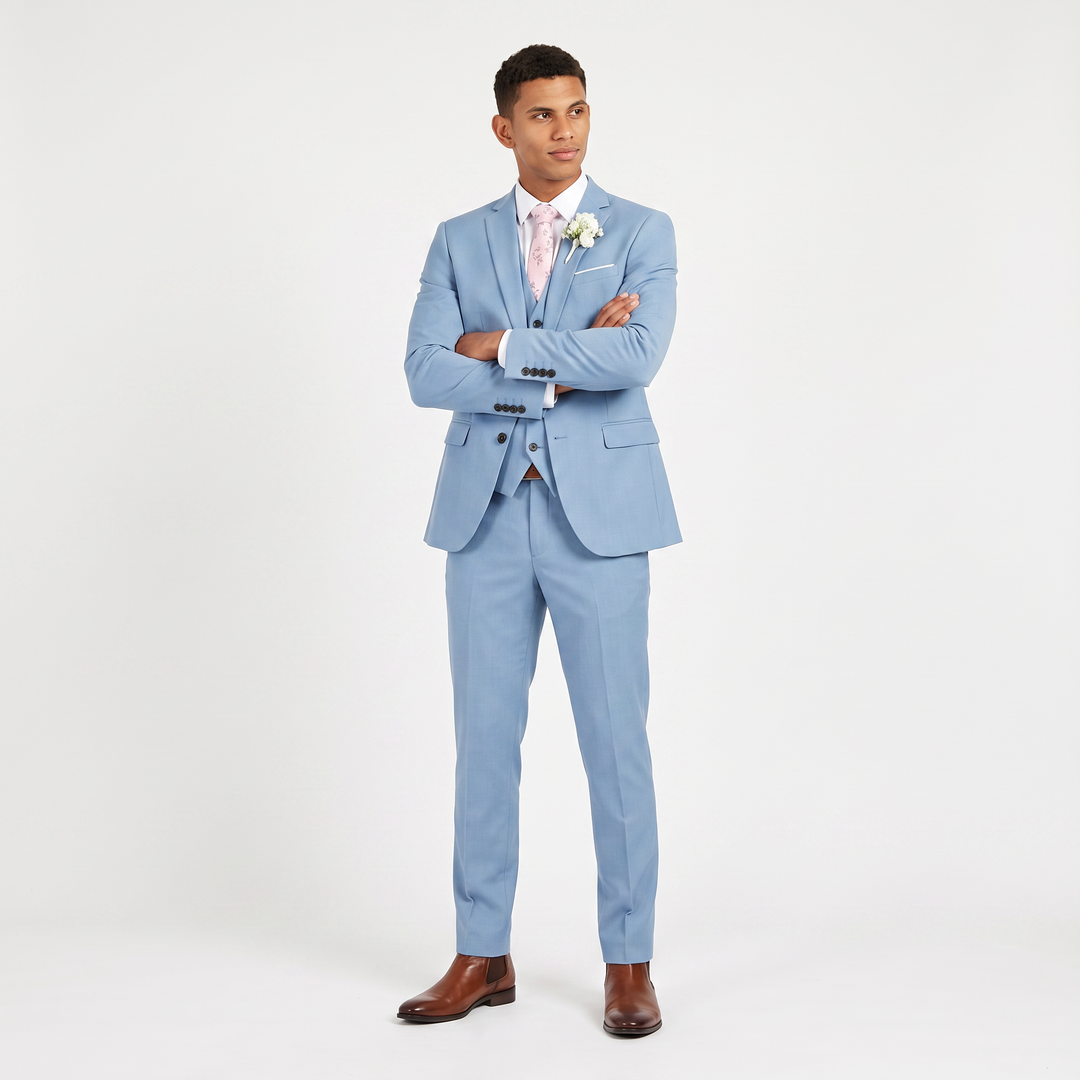 Men's Classic Wool Blend Three-Piece Suit