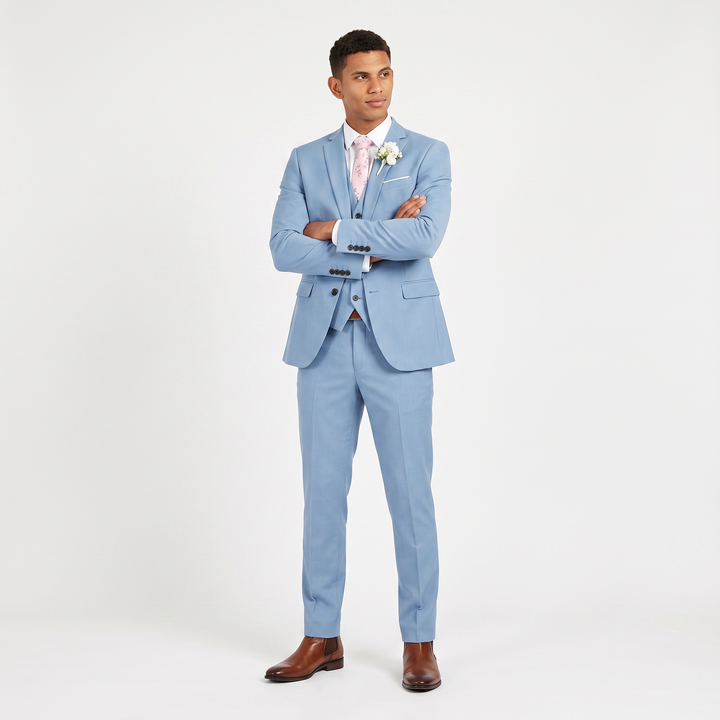 Men's Classic Wool Blend Three-Piece Suit