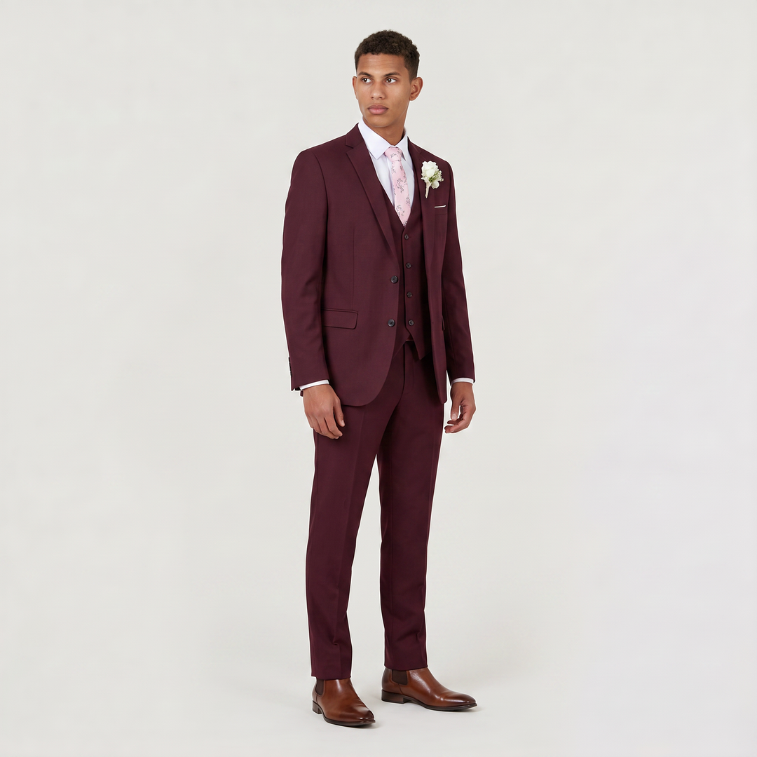Men's Classic Wool Blend Three-Piece Suit