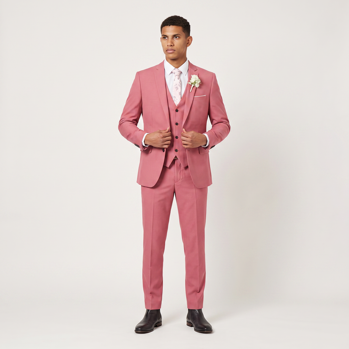 Men's Classic Wool Blend Three-Piece Suit