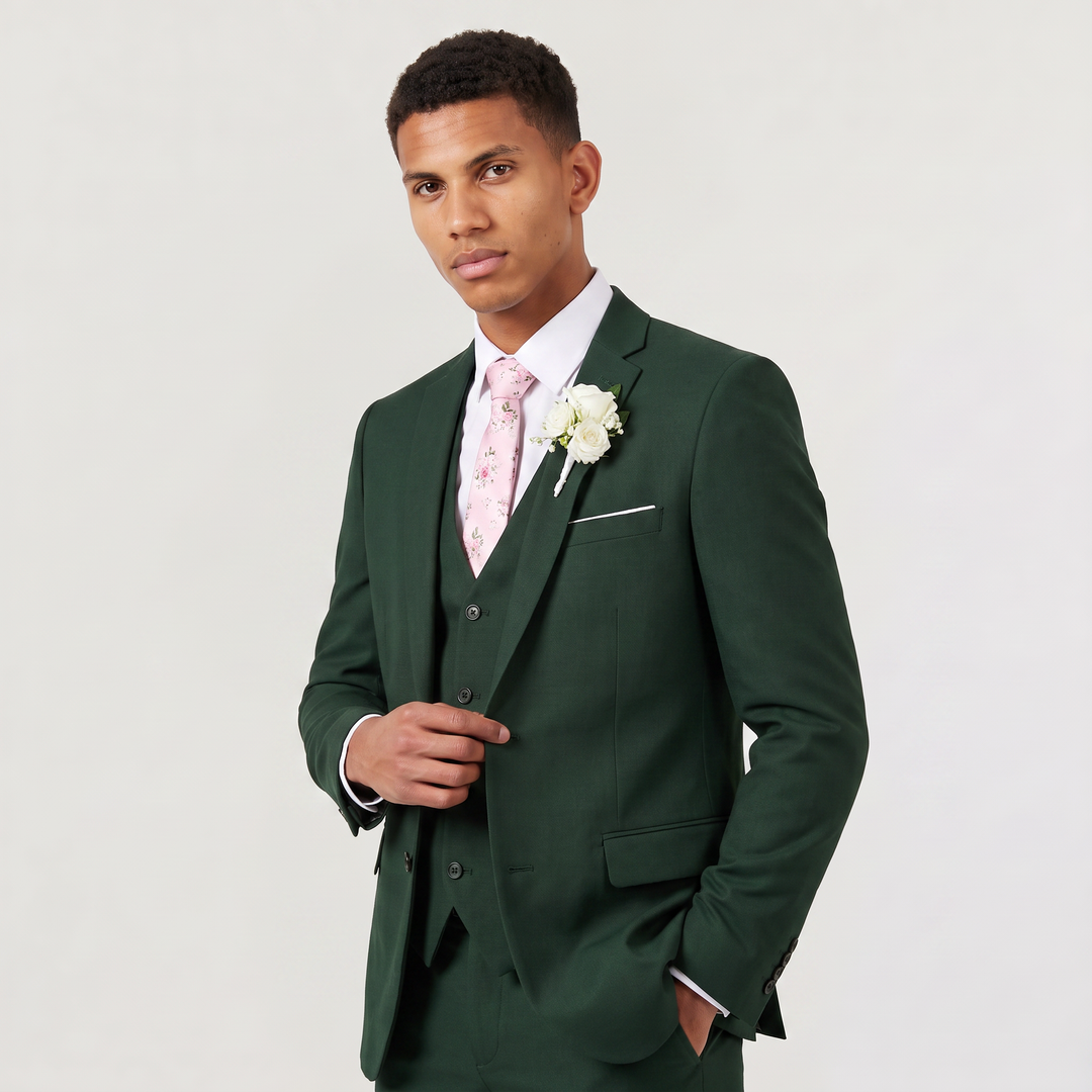 Men's Classic Wool Blend Three-Piece Suit
