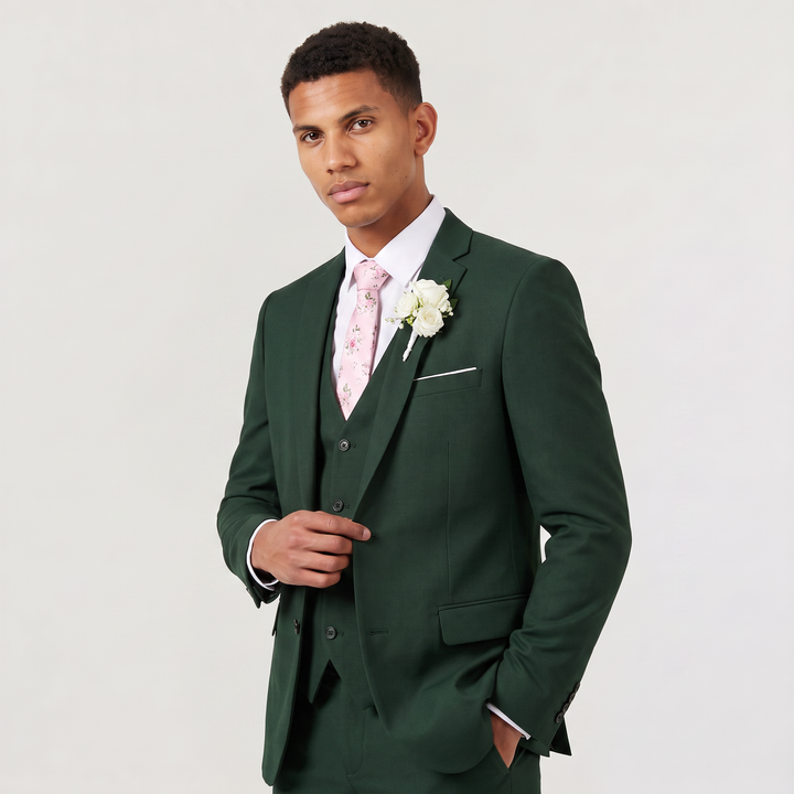 Men's Classic Wool Blend Three-Piece Suit