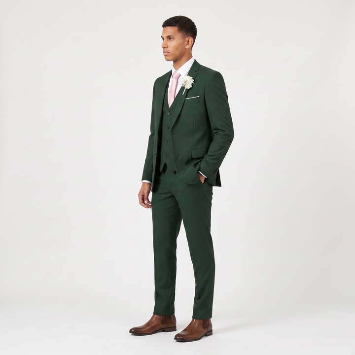 Men's Classic Wool Blend Three-Piece Suit