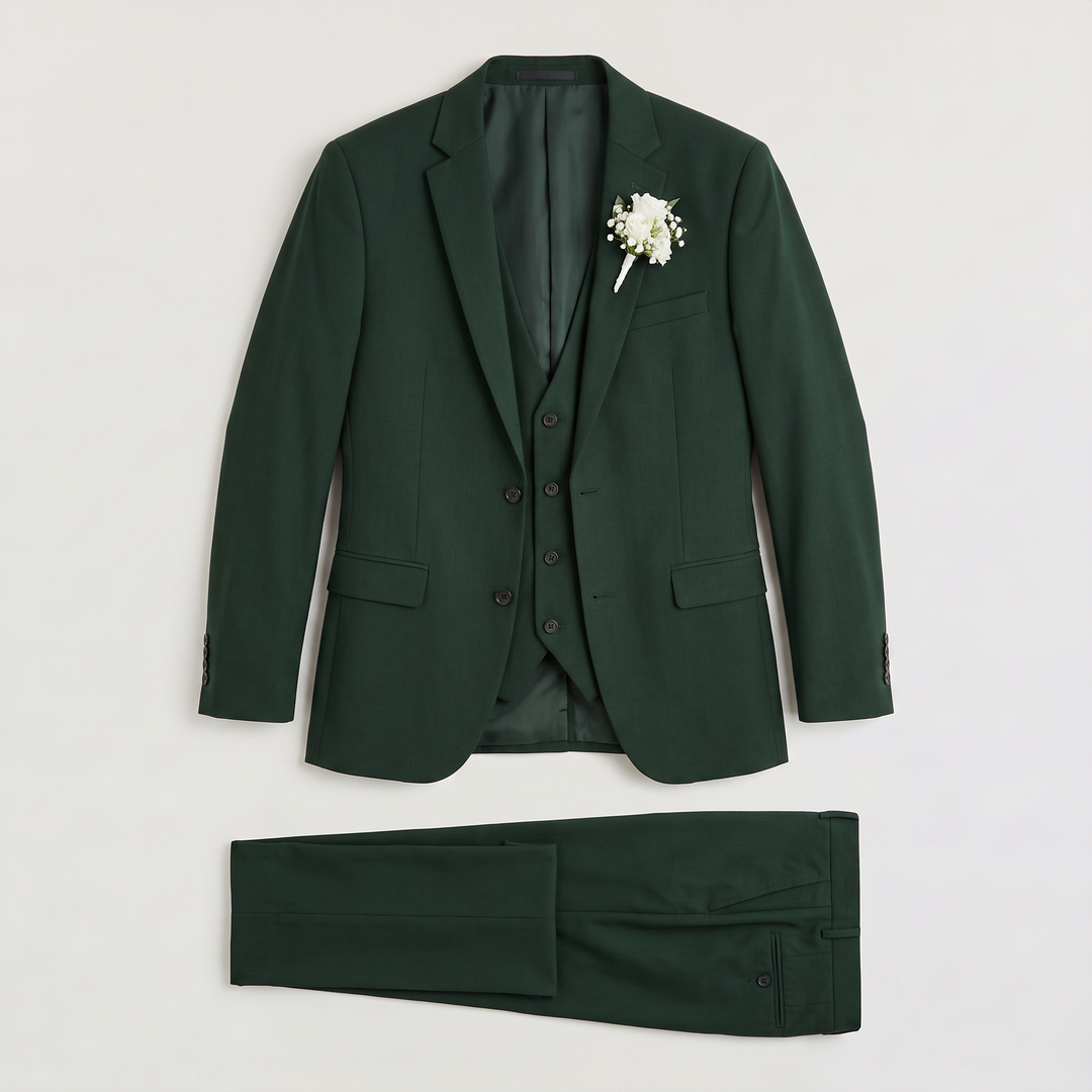 Men's Classic Wool Blend Three-Piece Suit