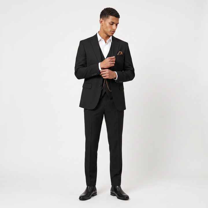 Men's Classic Lightweight Linen Three-Piece Suit