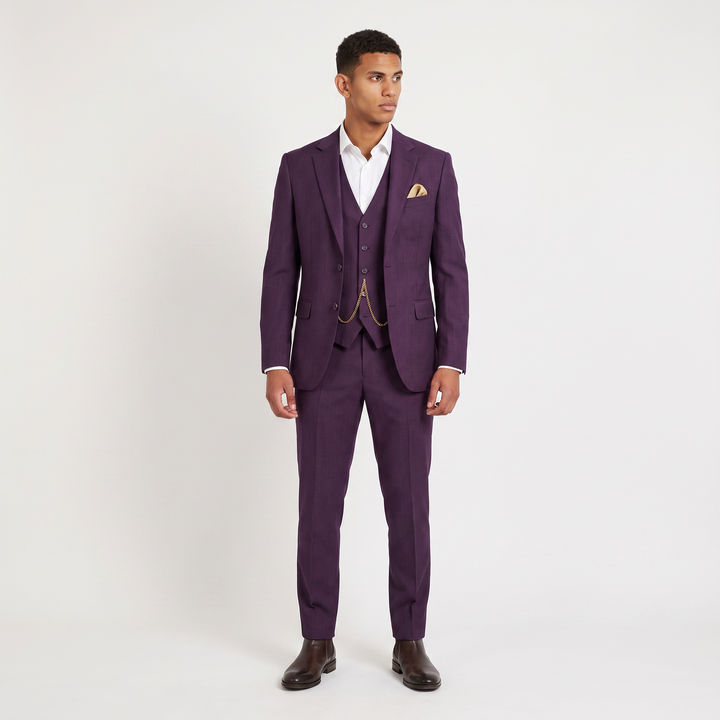 Men's Classic Lightweight Linen Three-Piece Suit
