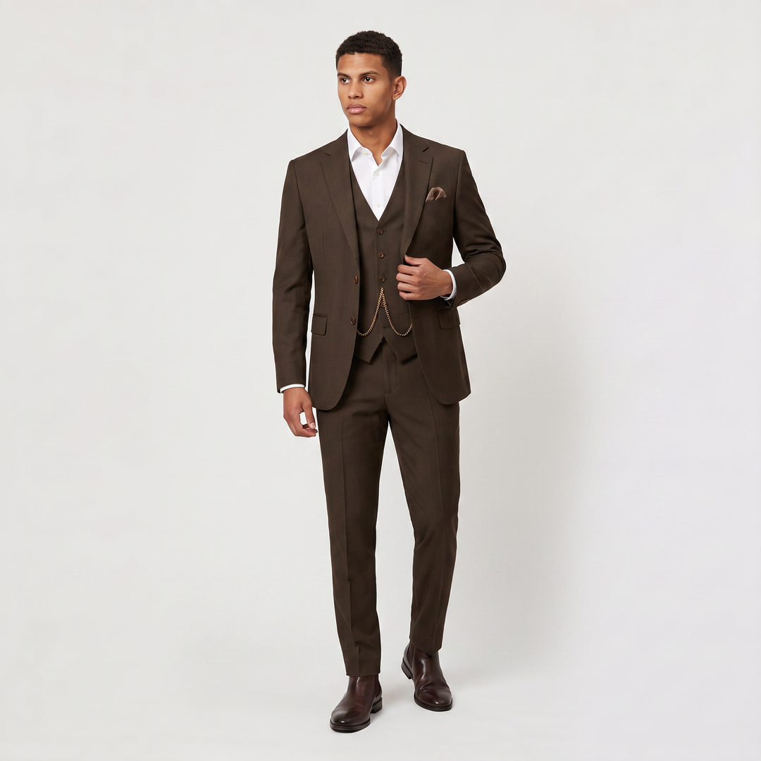 Men's Classic Lightweight Linen Three-Piece Suit