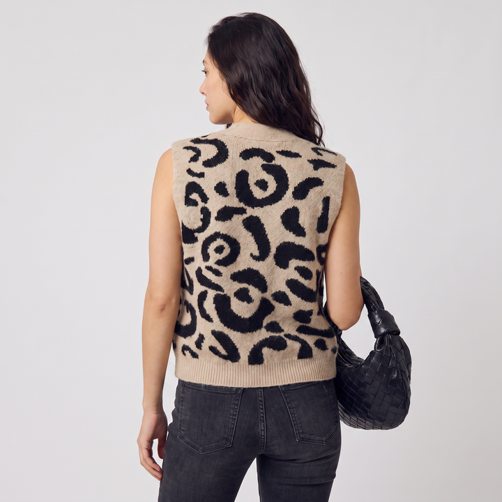 Women's Casual Patterned Cotton Button-Front Waistcoat
