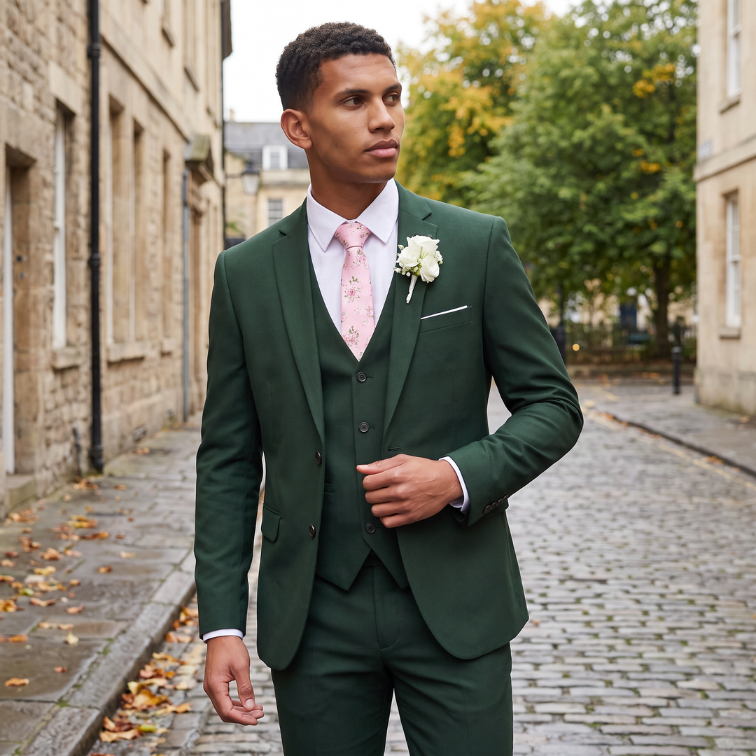 Men's Classic Wool Blend Three-Piece Suit