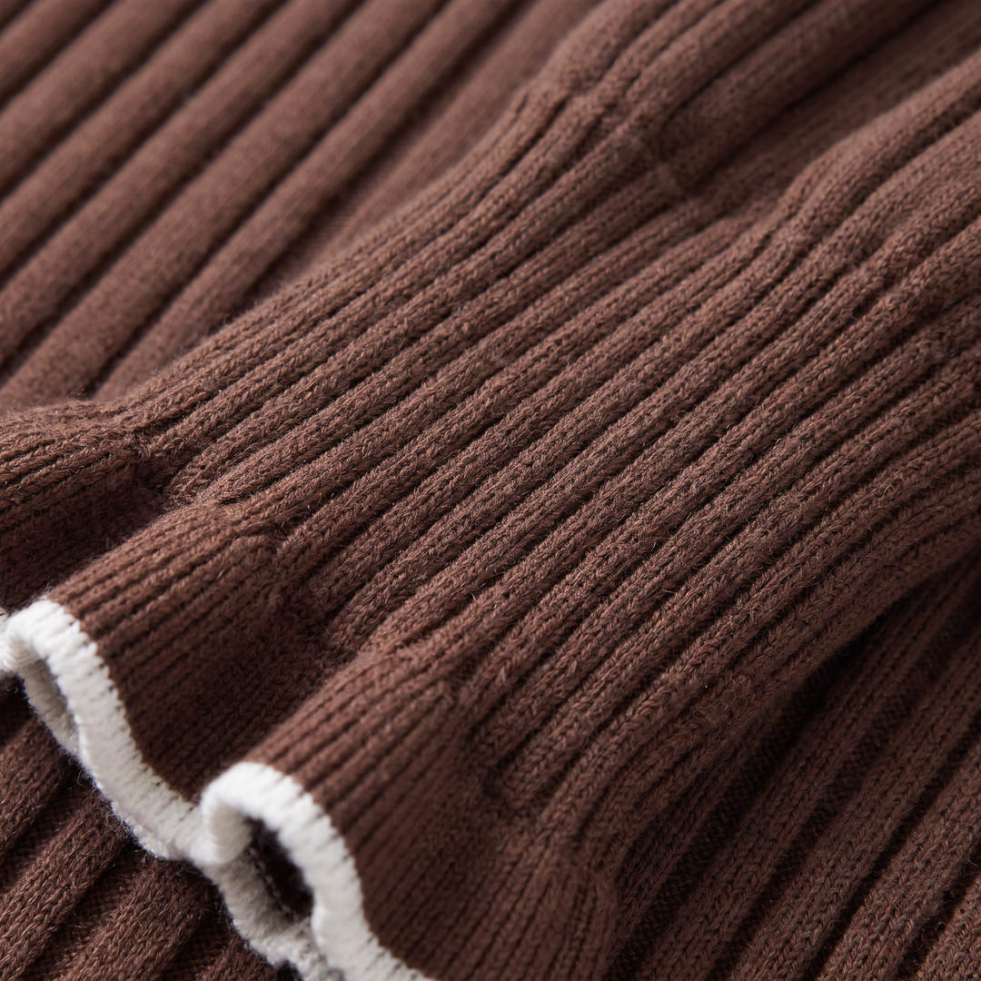 Women's Fitted Ribbed Polo Knit Jumper