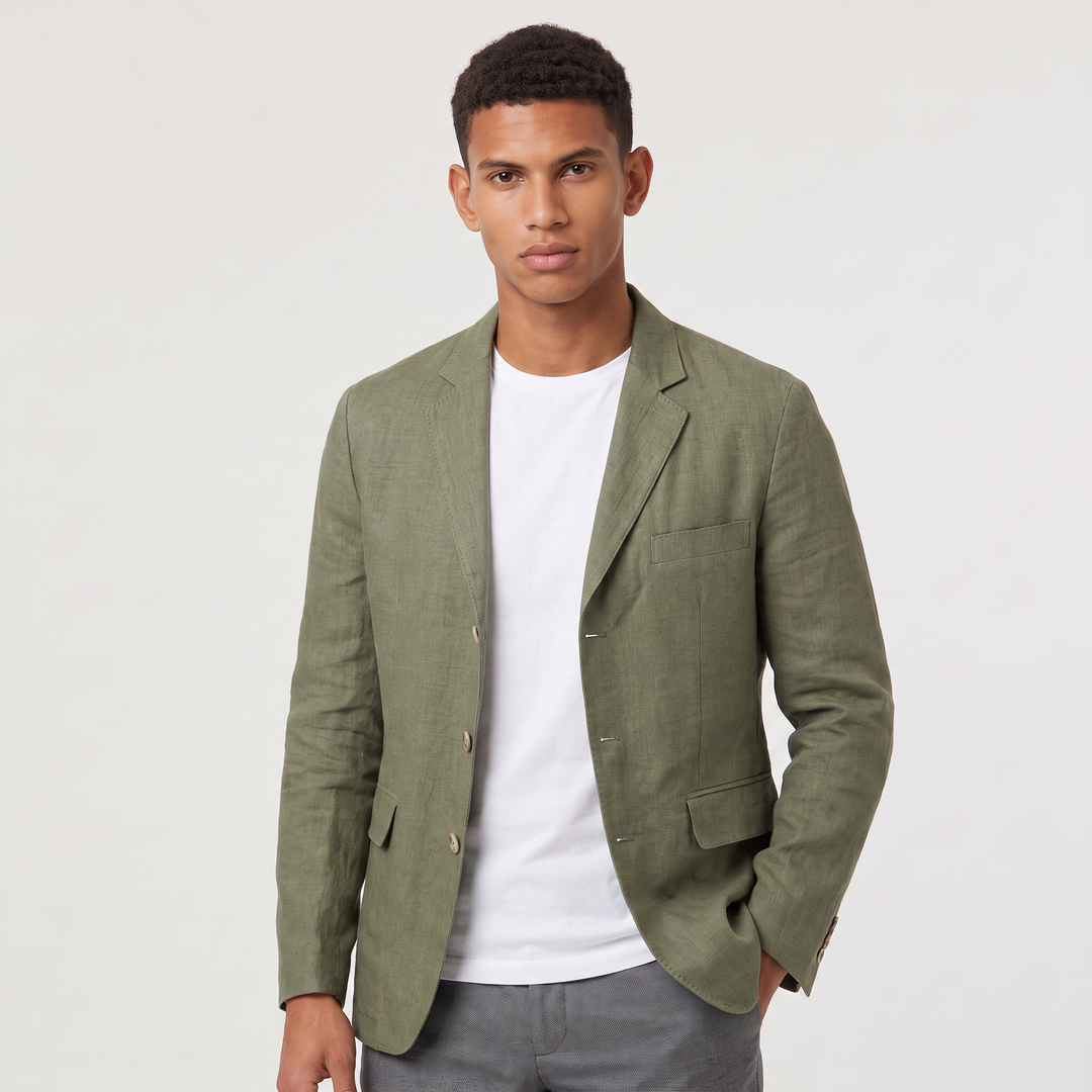 Men's Casual Linen Blend Relaxed Fit Blazer