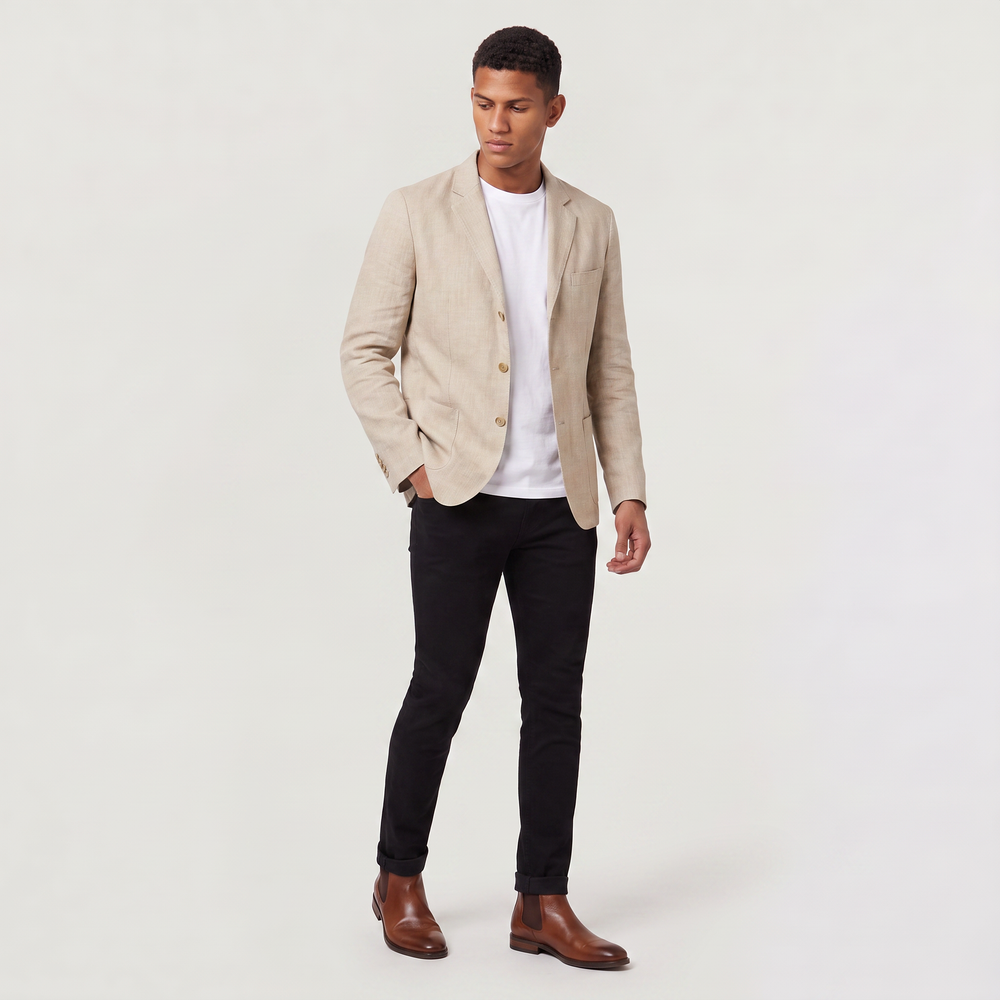 Men's Casual Linen Blend Relaxed Fit Blazer