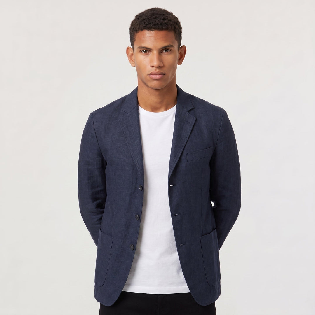 Men's Casual Linen Blend Relaxed Fit Blazer
