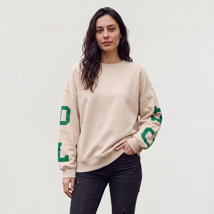 Women's Oversized Cotton Blend Varsity Jumper
