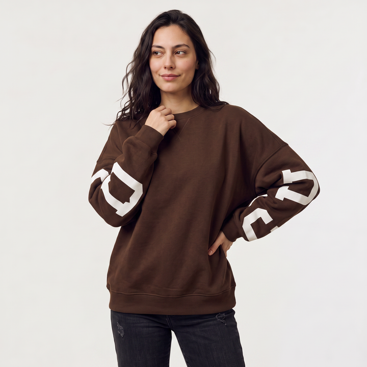 Women's Oversized Cotton Blend Varsity Jumper