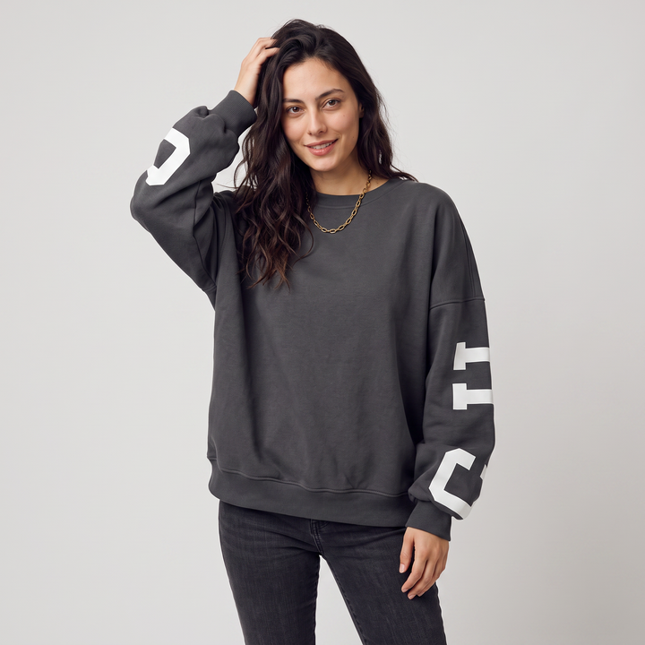Women's Oversized Cotton Blend Varsity Jumper