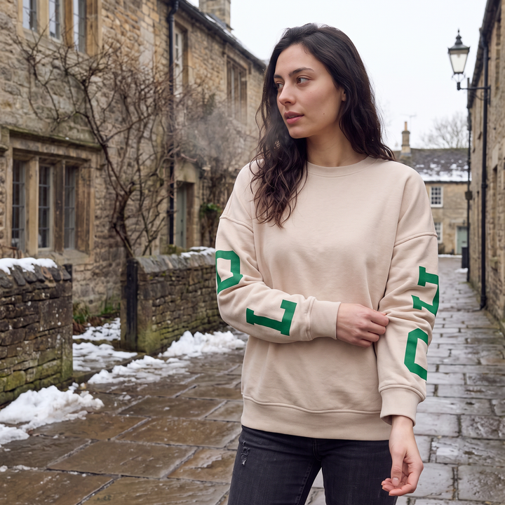 Women's Oversized Cotton Blend Varsity Jumper