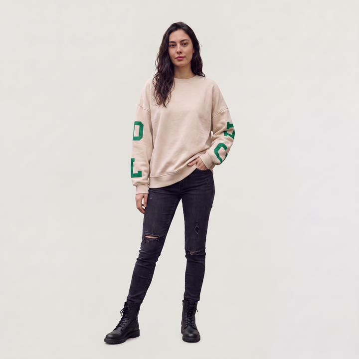Women's Oversized Cotton Blend Varsity Jumper