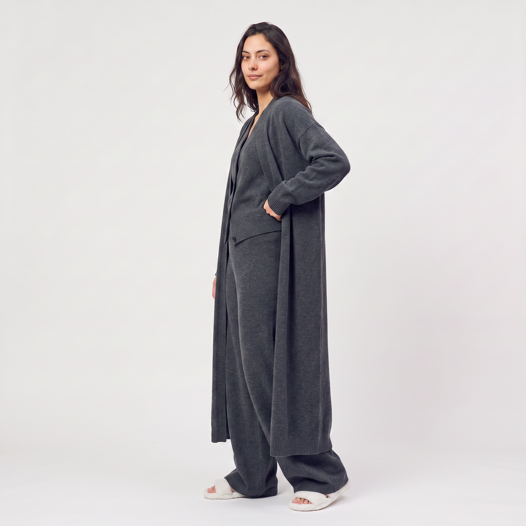 Women's Classic Knitted Three-Piece Cardigan Set