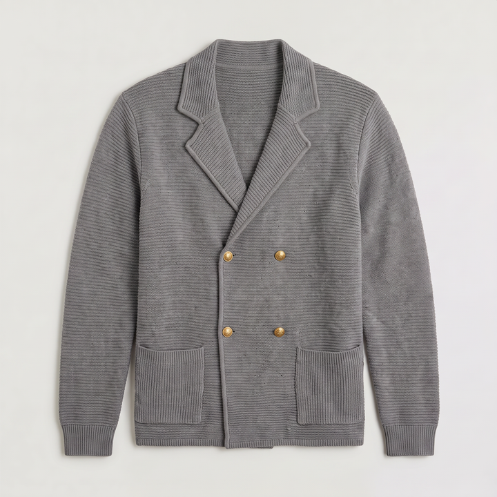 Men's Classic Knit Double-Breasted Cardigan