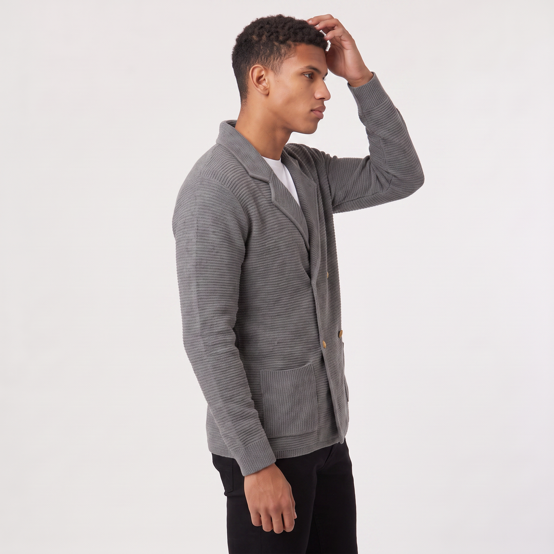 Men's Classic Knit Double-Breasted Cardigan