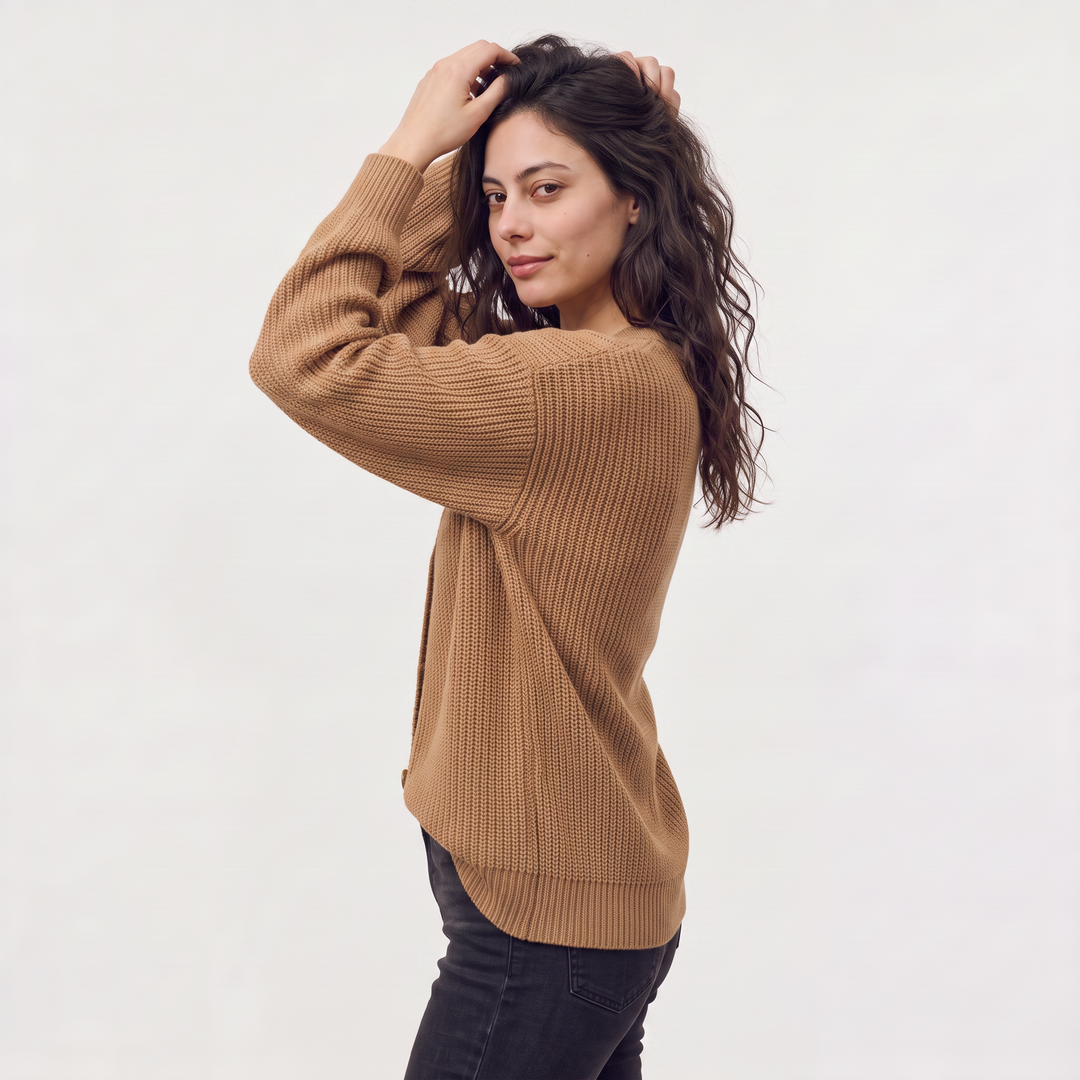 Women's Classic V-Neck Button-Front Knit Cardigan
