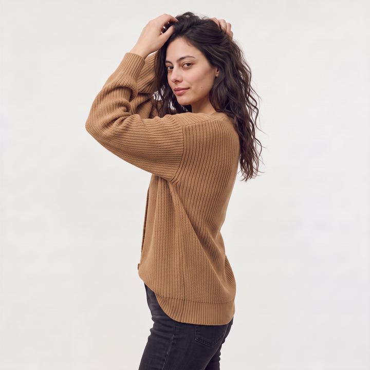 Women's Classic V-Neck Button-Front Knit Cardigan