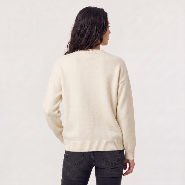 Women's Casual Heart Detail Knitted Jumper