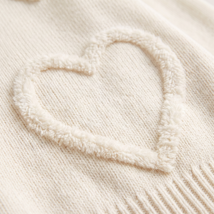 Women's Casual Heart Detail Knitted Jumper