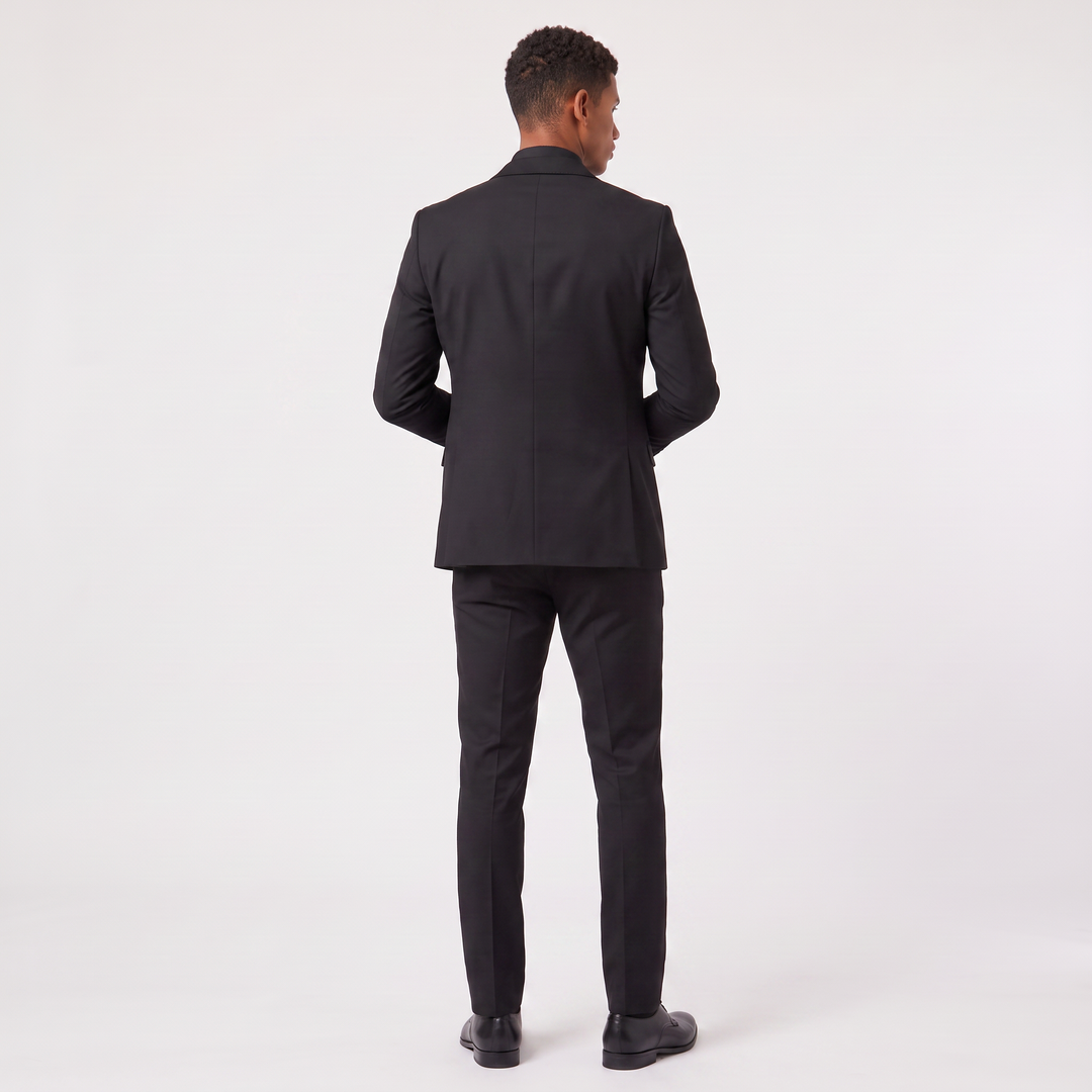 Men's Classic Wool Blend Slim Fit Double-Breasted Suit