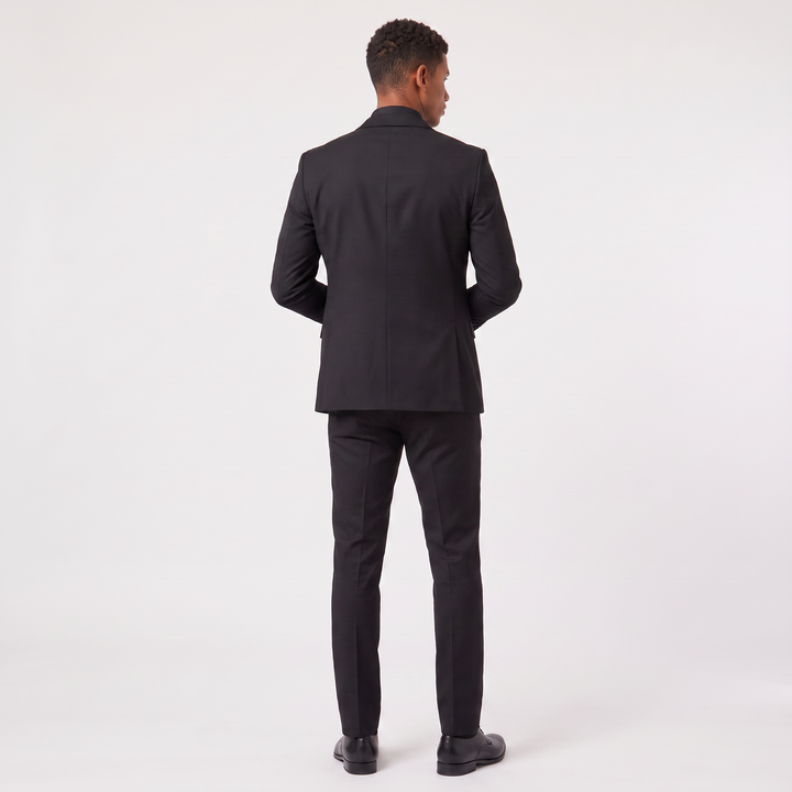 Men's Classic Wool Blend Slim Fit Double-Breasted Suit