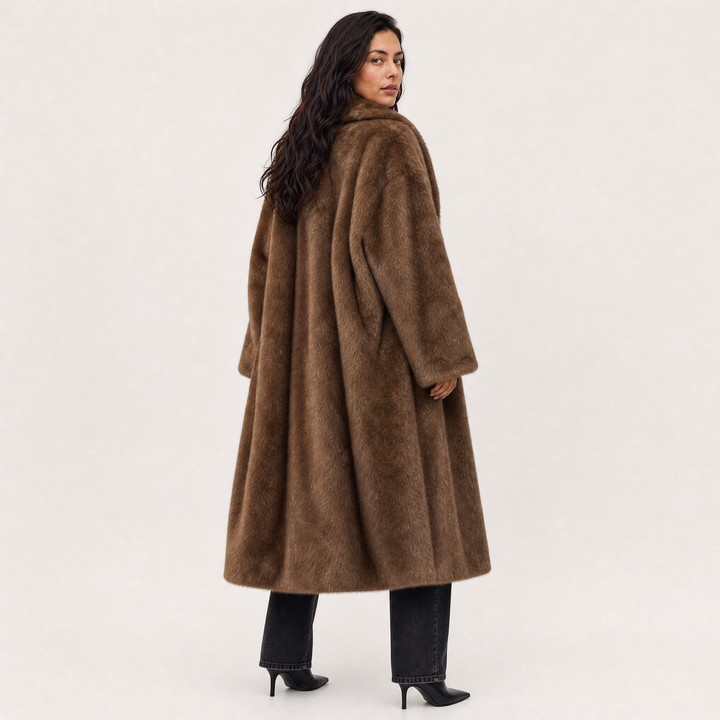 Women's Classic Faux Fur Long Overcoat