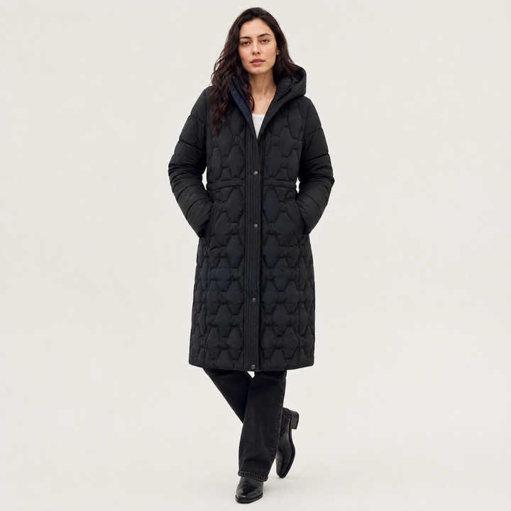 Women's Long Quilted Hooded Puffer Coat