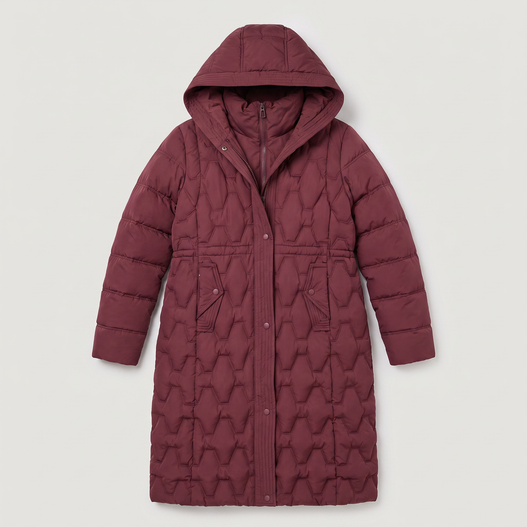 Women's Long Quilted Hooded Puffer Coat
