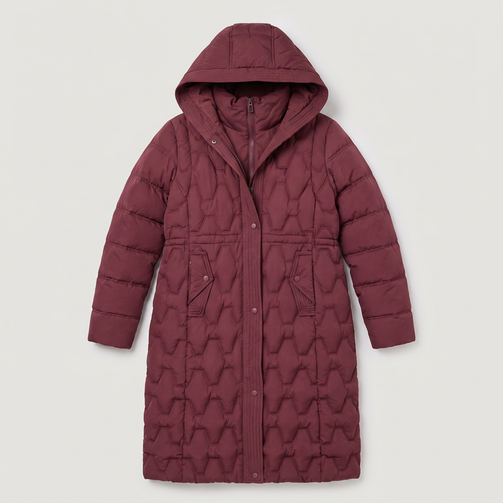 Women's Long Quilted Hooded Puffer Coat