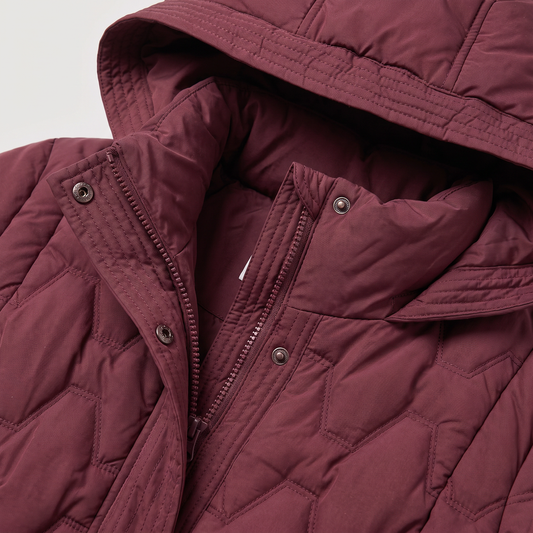 Women's Long Quilted Hooded Puffer Coat