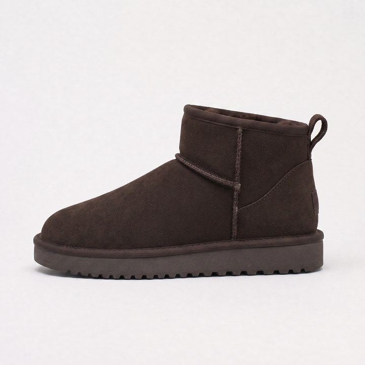 Women's Stylish Suede Ankle Boots with Shearling Lining