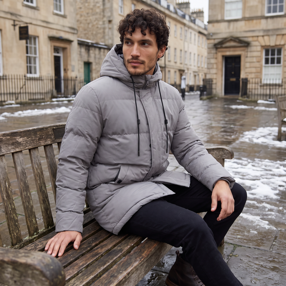 Men's Casual Padded Hooded Winter Parka