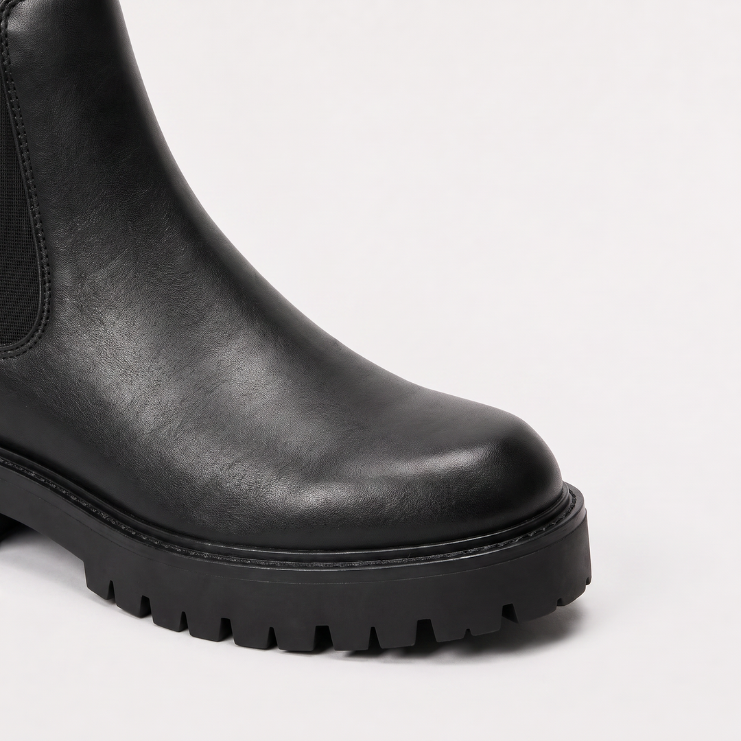 Men's Classic Leather Chunky Sole Chelsea Boots