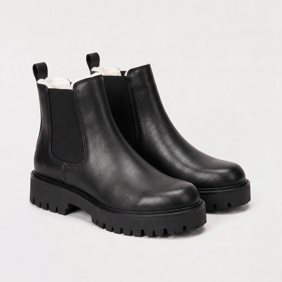 Men's Classic Leather Chunky Sole Chelsea Boots