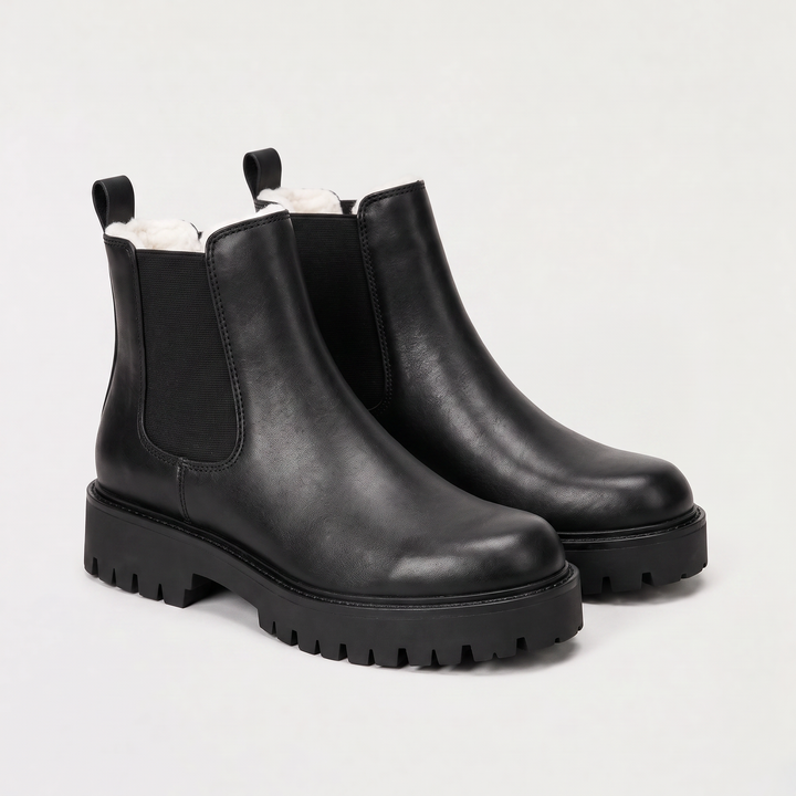 Men's Classic Leather Chunky Sole Chelsea Boots