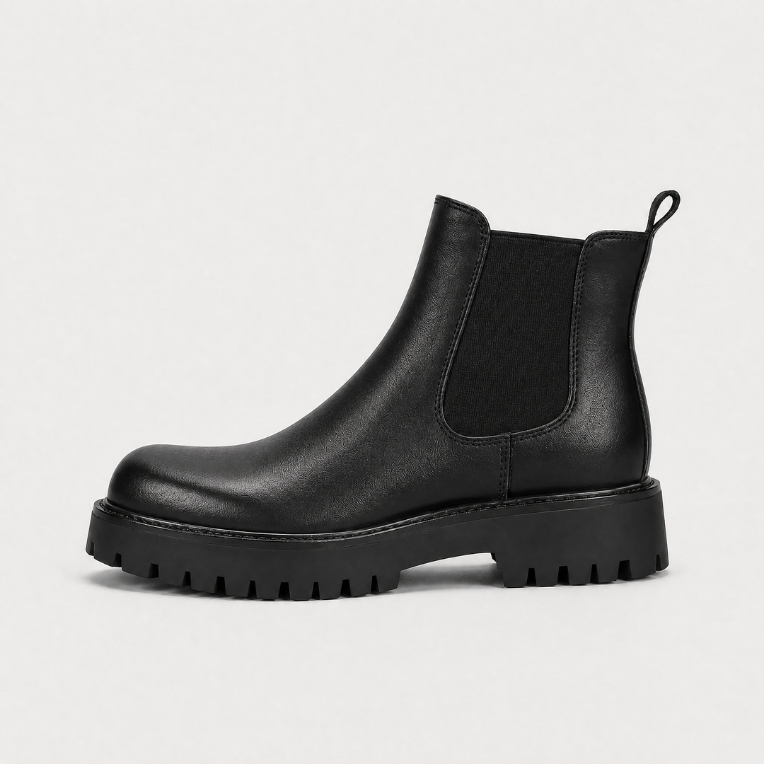 Men's Classic Leather Chunky Sole Chelsea Boots